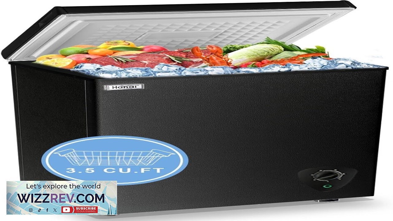 WANAI Chest Freezers 3.5 Cu.Ft Compact Mini Freezer Free standing Top Door Room