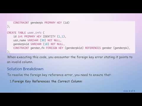 Resolving the Foreign Key References Invalid Column Error in MS SQL