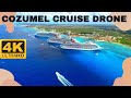 Cozumel mexico 4k drone cruise ship  travel droner