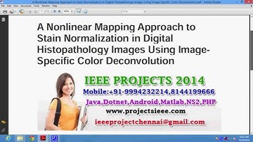 A Nonlinear Mapping Approach to Stain Normalization in Digital Histopathology Images Using Image Spe