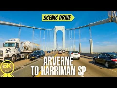 Driving from Arverne, New York to Harriman State Park - 5K Amazing Scenic Roads of USA