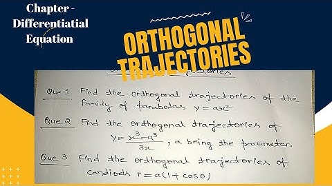 Orthogonal Trajectories Complete Topic| Problems Based Upon It | Mjpru | Bsc Second Semester|