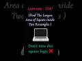 How to crack largest square problems in JAVA✅#youtubeshorts #viral #programming #interviewquestions