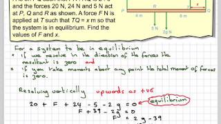 Finding an unknown force and length on a beam