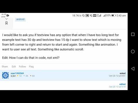 How to move text programmatically in Android studio  code from stackoverflow