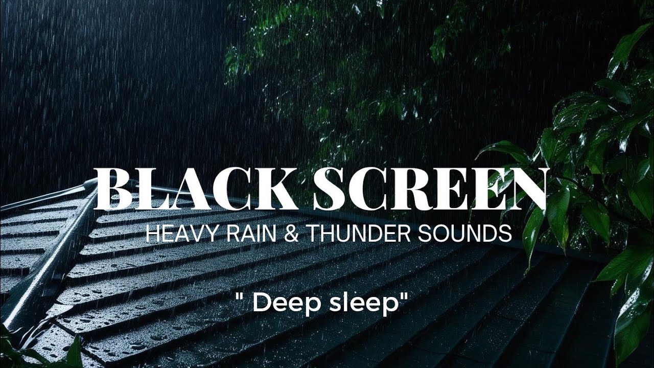 Heavy rain & thunder sounds for relaxing deep sleep at night forest ...