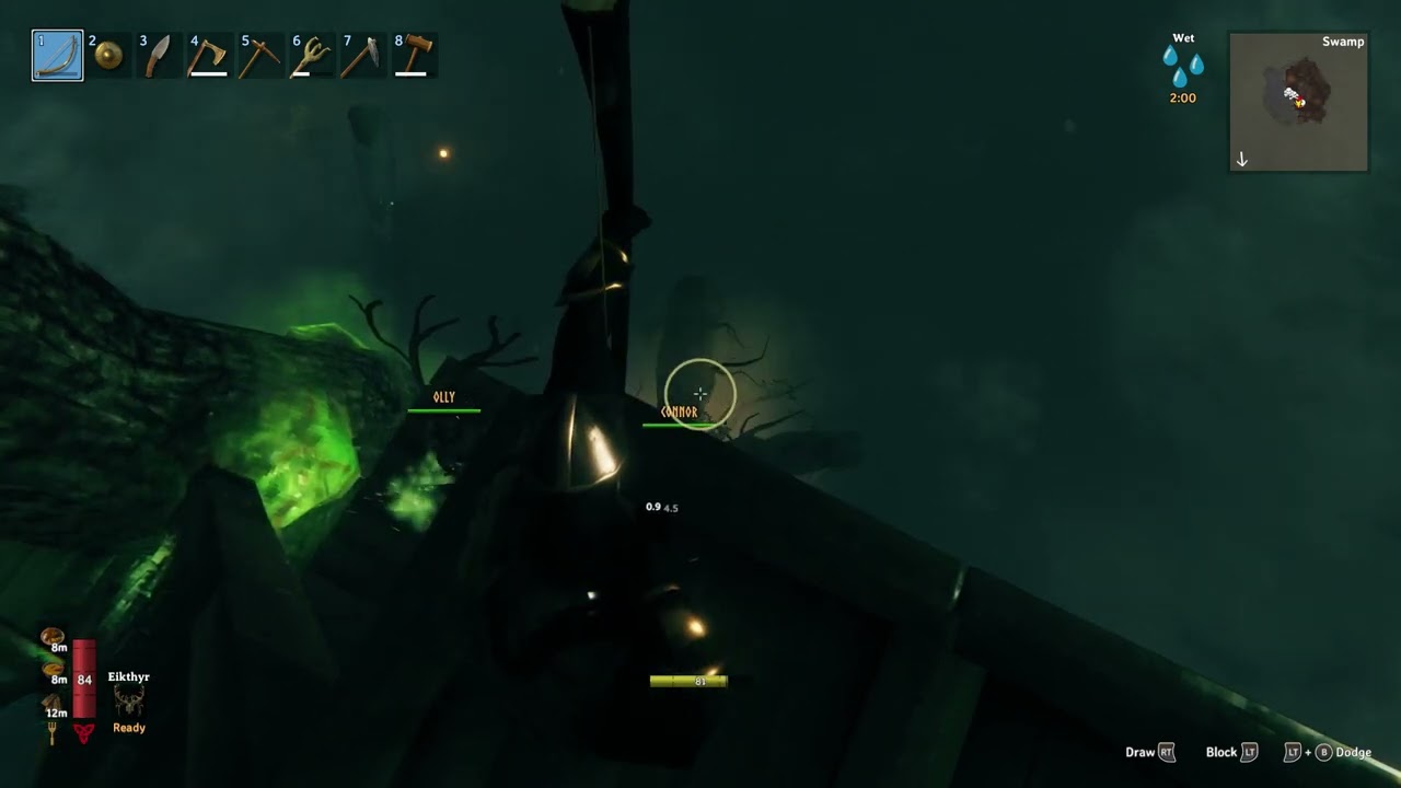 one man adventures in valheim with the gandchildren... swamplands chaos ;)