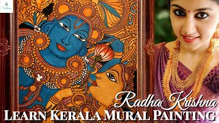 RadhaMadhavam Kerala Mural Painting | Radha Krishna Acrylic Painting Tutorial for beginners(Part 02)