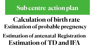 Sub Centre action plan, explained in bengali, part-1