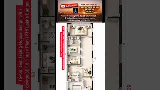 15×60  east facing House design with beautiful interior 3BHK House Plan | ₹15 Lakhs Budget | G+2