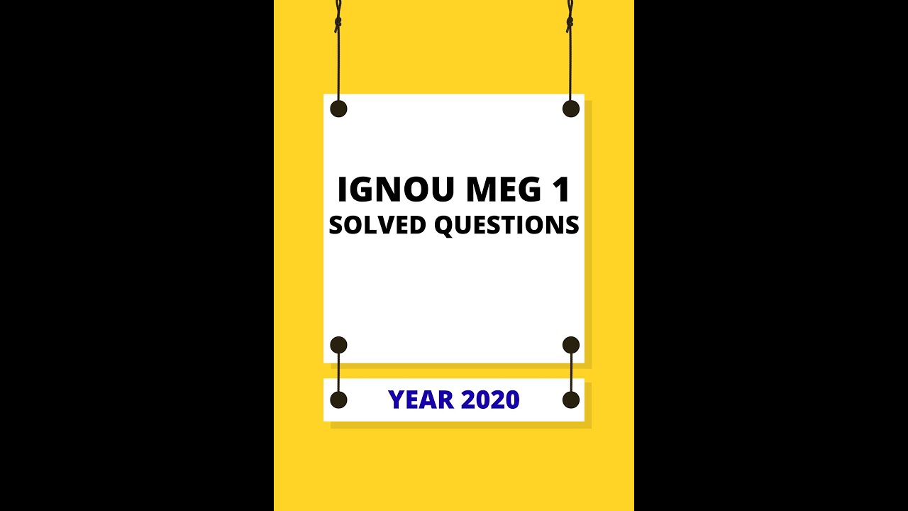 MEG 1 2020|Restoration Age|IGNOU|MEG