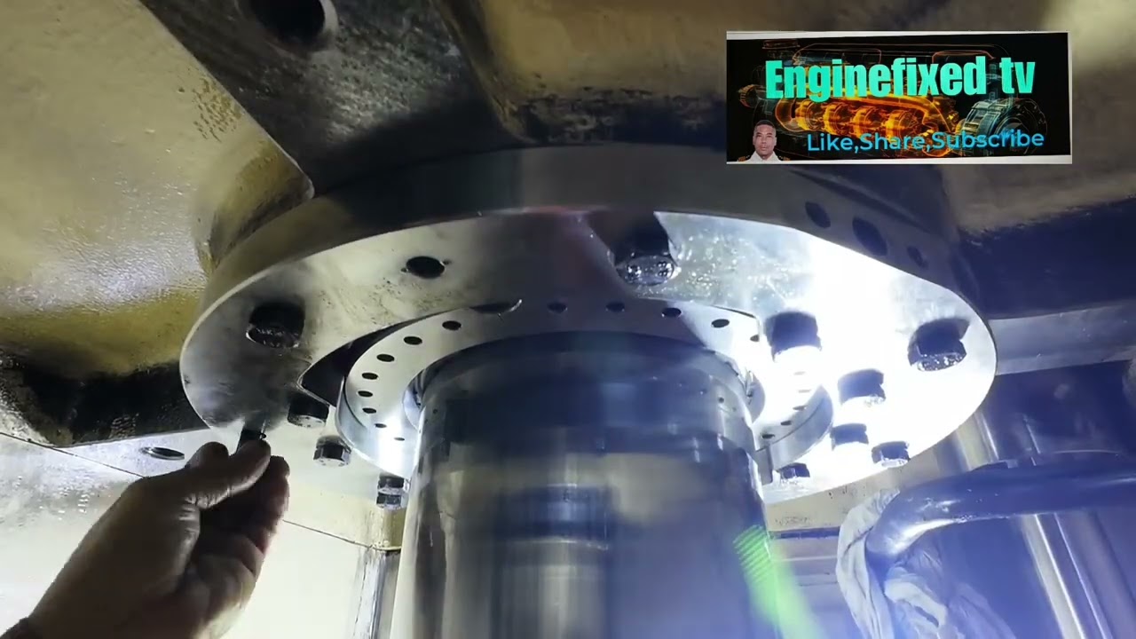 Part 7, how to overhaul stuffing box o renew the scrapper ring inside the crankcase of Main Engine