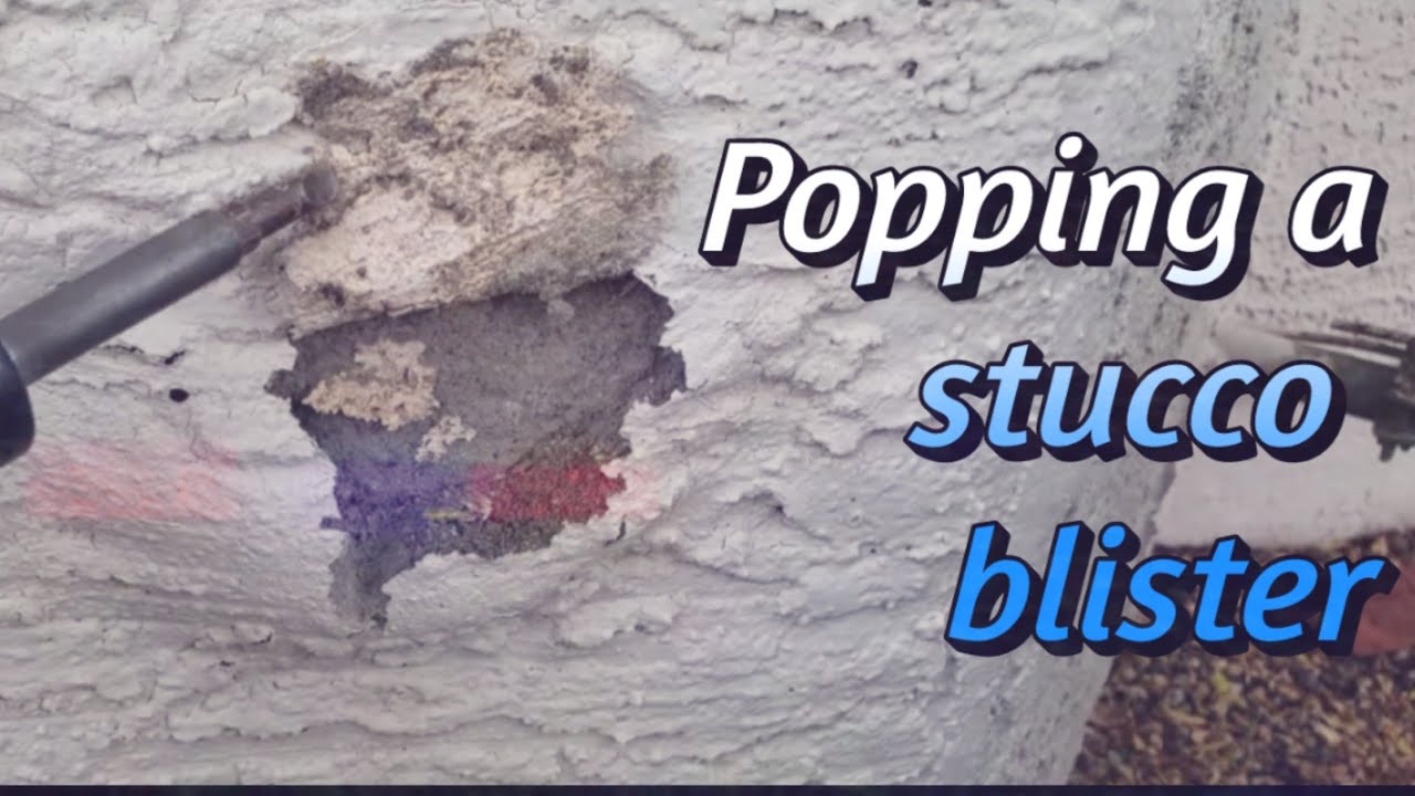 Water leaking behind stucco formed blisters on the wall YouTube