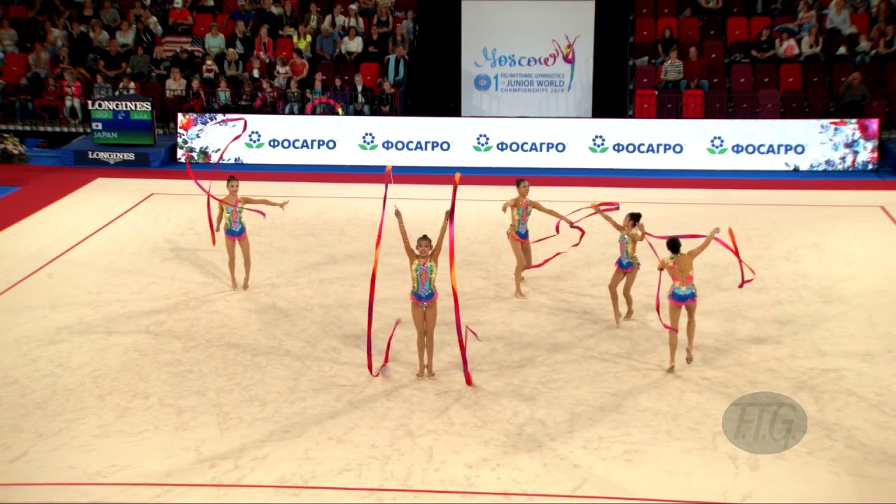 Japan (JPN) - 2019 Rhythmic Junior Worlds, Moscow (RUS) - Qualifications 5 Ribbons
