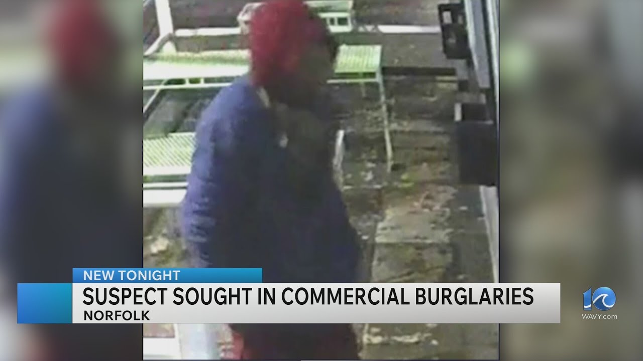 Norfolk Police seek suspect in string of commercial burglaries - YouTube