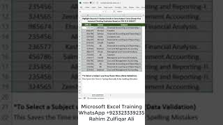 Highlight IF Student Enrolls in Same Subject Twice (Except First Instance) Checking Duplicates Excel