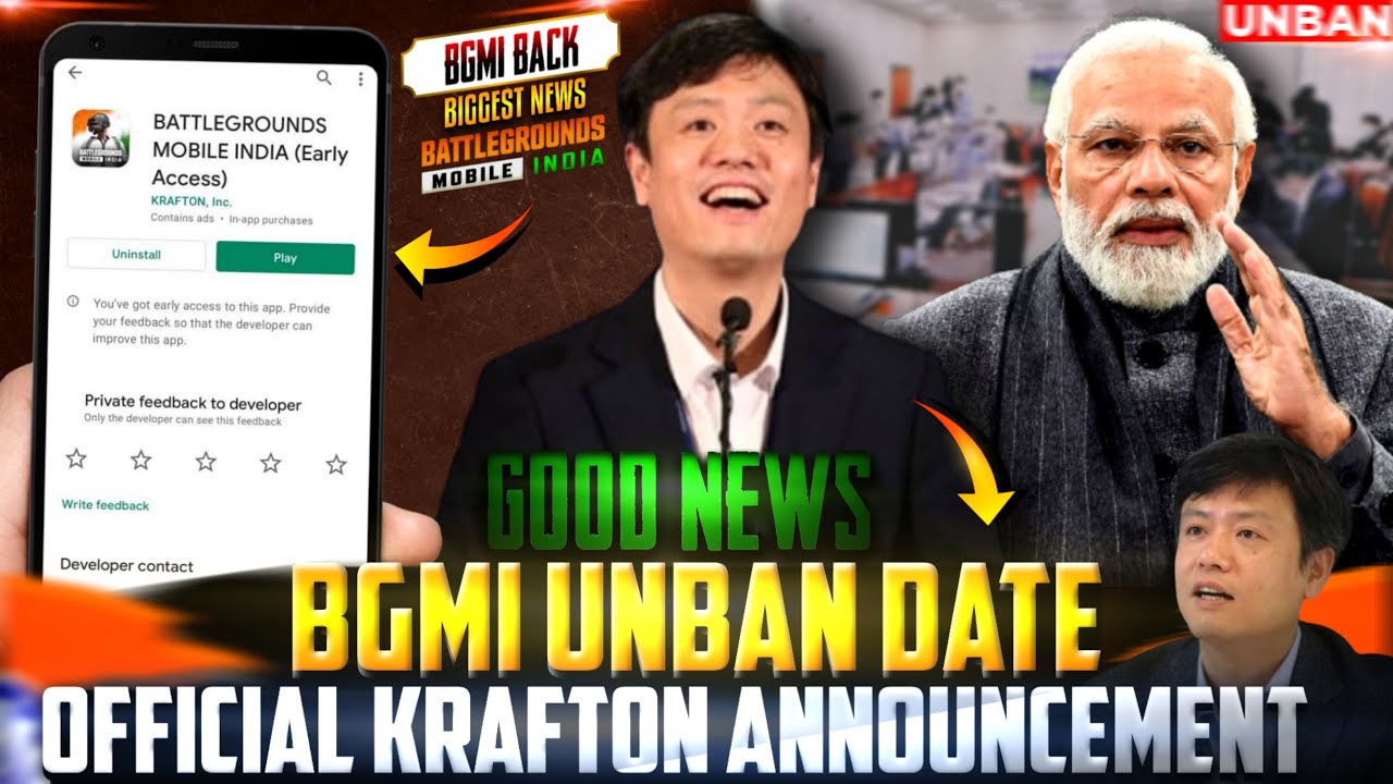 BIGGEST GOOD NEWS 😱 BGMI UNBAN Soon Official ANNOUNCEMENT 😍 KRAFTON Notice | BGMI Unban Latest News