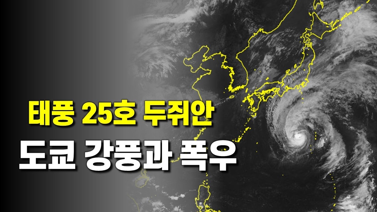 태풍25 두쥐안 도쿄에 접근해 강풍과 함께 폭우를