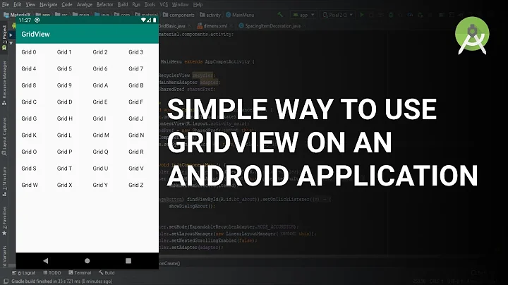 Simple way to use Gridview on an Android application