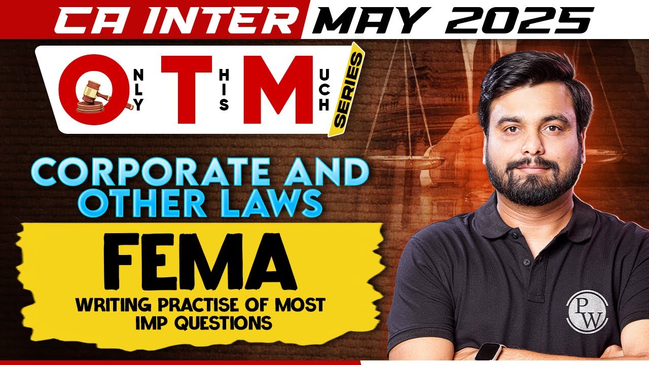 CA Inter May 25 Corporate And Other Laws: FEMA - Writing Practice of ...