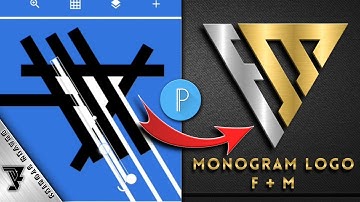 How To Make Monogram Logo Design F+M || Pixellab Tutorial