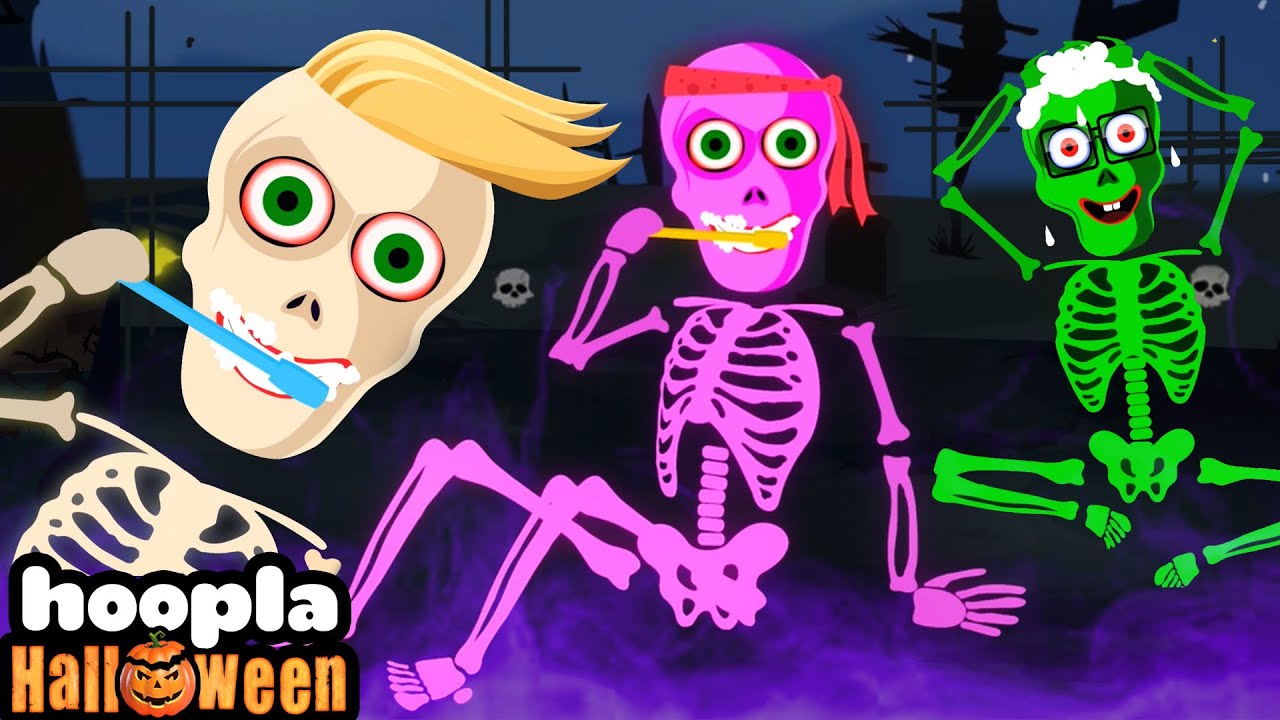 Midnight Routine : Wash Our Hands With Spooky Skeletons | Halloween Cartoons By Hoopla Halloween