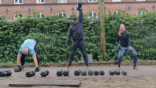 Alternating One-Arm Devil's Power Snatch into Push Jerk