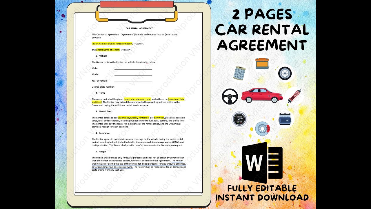 Simple Car Rental Agreement