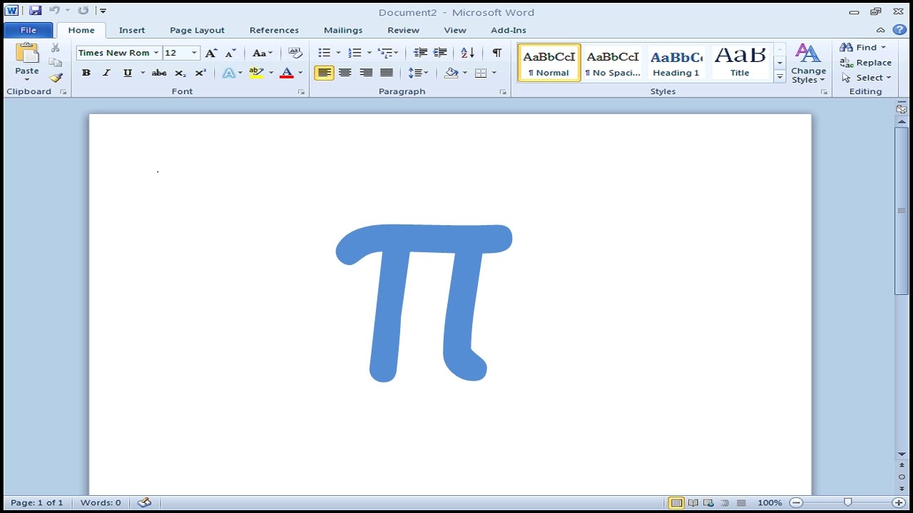 How to type Pi in Microsoft Word (6 Different Ways)