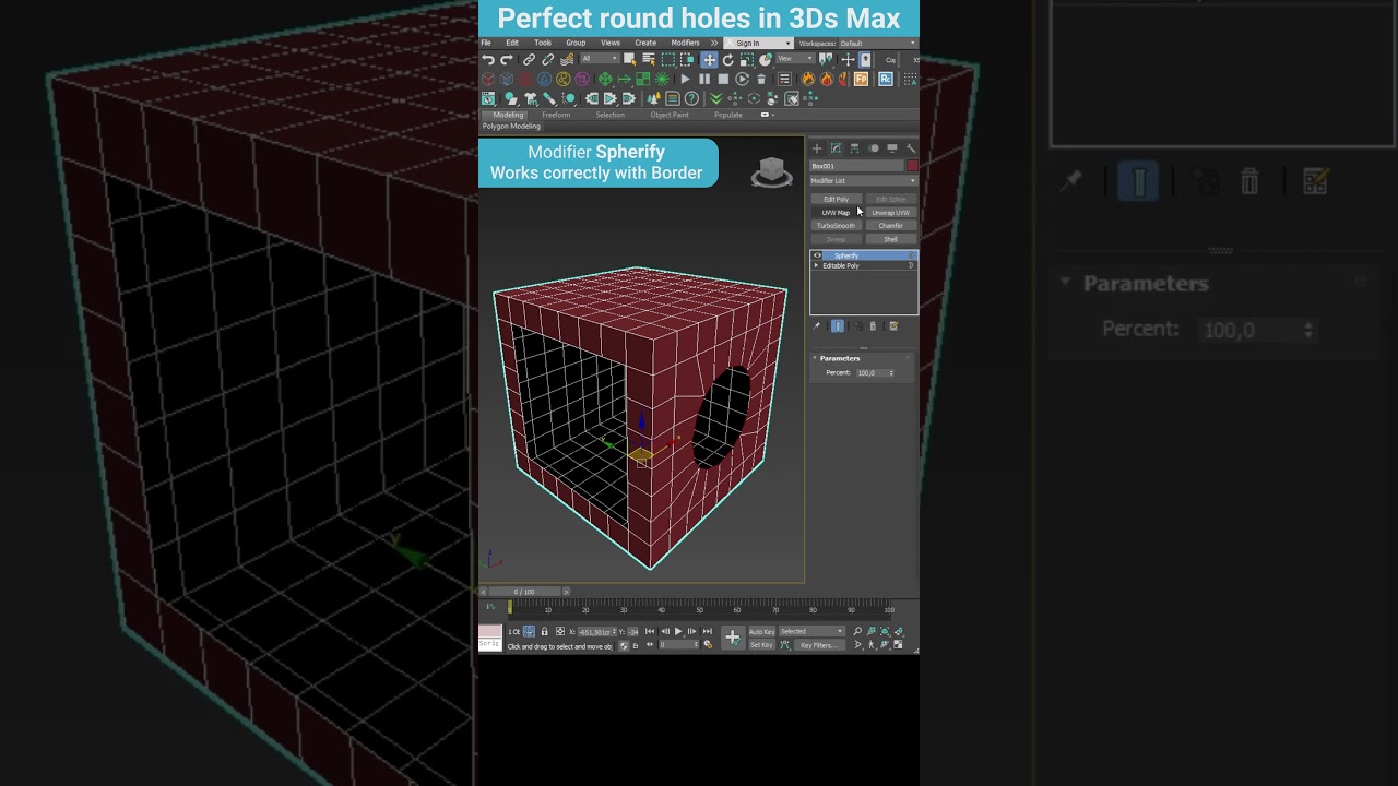 Mastering Perfect Circular Holes in 3Ds Max with Spherify Modifier 