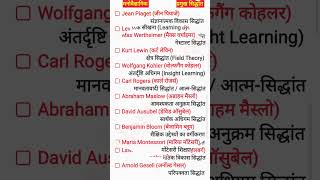 CTET CDP 🔥 सभी मनोवैज्ञानिक और उनके सिद्धांत | UPTET  REET SUPER TET | #psychology #cdp #ctet #tet
