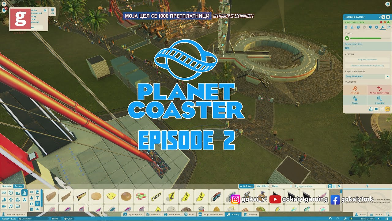 ROLLER-COASTER PART 2 ( CONTINUE BUILDING MY PARK ) - YouTube