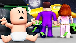 ABANDONED by a TRILLIONAIRE FAMILY!  (Roblox Movie)
