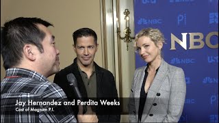 Jay Hernandez And Perdita Weeks Talk About Filming In Hawaii For Magnum P.I. | TCA Red Carpet