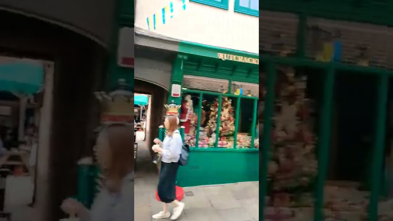 Slow walk along The Shambles looking at the shops - York, England