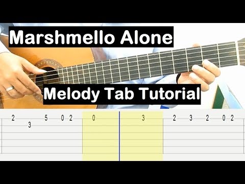 Marshmello Alone Guitar Lesson Melody Tab Tutorial Guitar Lessons For Beginners