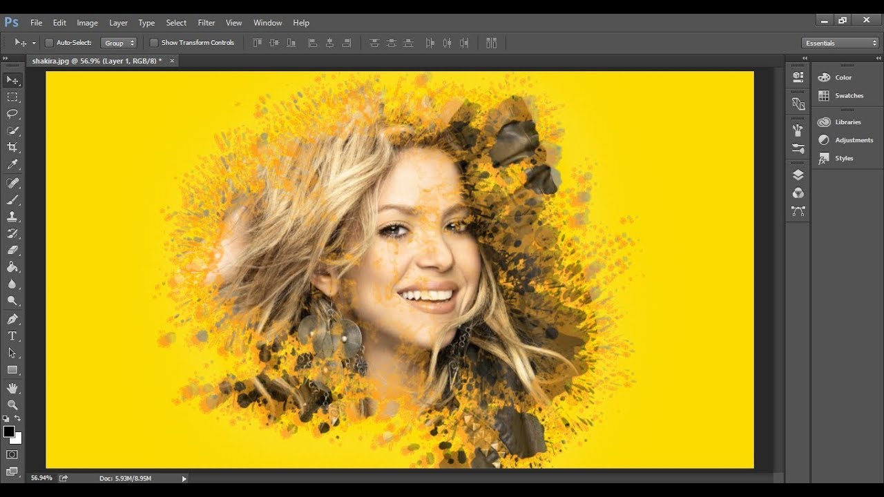 tutorial Creative Face Photo Manipulation Paint Splash using Brush YouTube