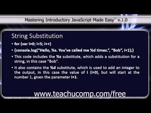JavaScript Training Tutorial String Substitution