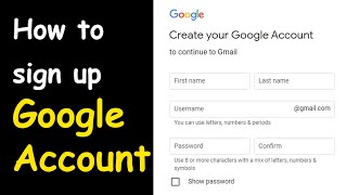 How to sign up google account