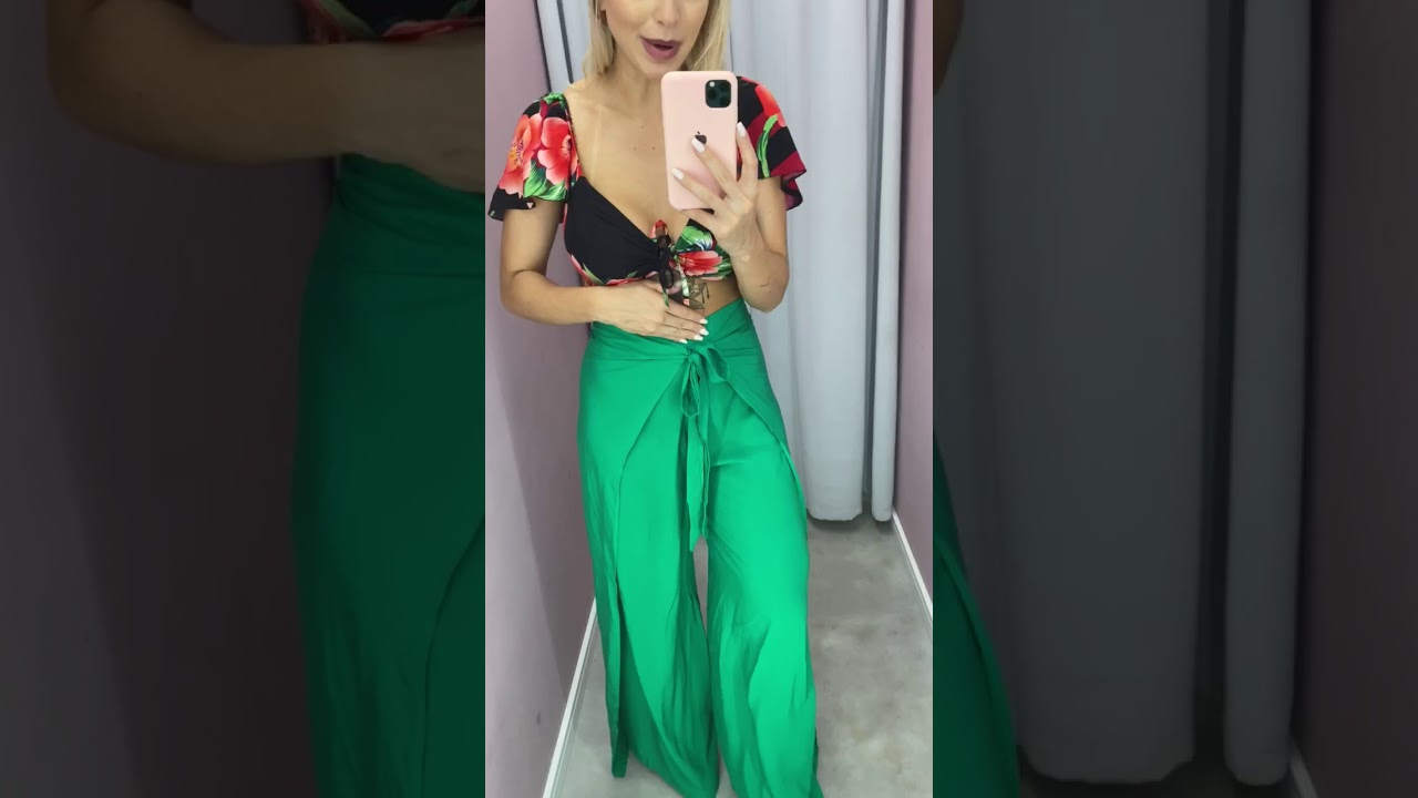 calça envelope verde