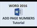 Word 2016 - Page Numbers - How to Add Number in Header on Microsoft and Put Pages on 2017 2018 & 365