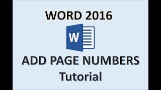 Word 2016 - Page Numbers - How to Add Number in Header on Microsoft and Put Pages on 2017 2018 & 365