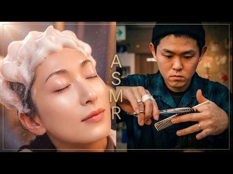 ASMR | 脳がとろける極泡ヘッドスパと熟練ヘアカット✂️日本の最高級サロン体験