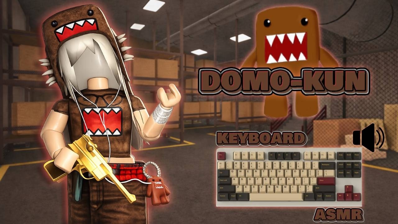 PLAYING MM2 AS DOMO-KUN + KEYBOARD ASMR!