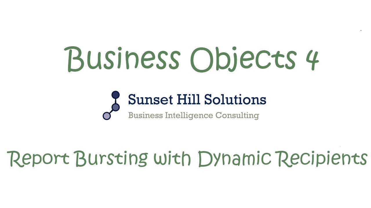 Business Objects 4x - Report Bursting with Dynamic Recipients