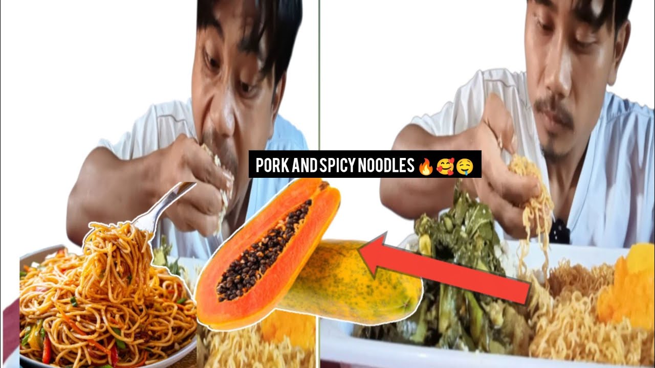 PORK FRIED AND KOREAN SPICY NOODLES🍜 TUI MONG2 #viral #mukbang @miminzgangteentertainment9429 