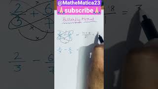 🦋Butterfly Method🦋for Fraction |fraction addition trick fraction #shorts #maths #shortvideo #viral