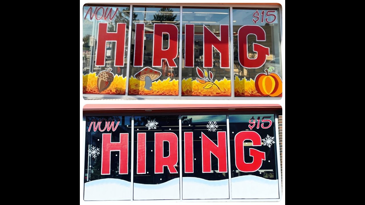 Window Painting Dunkin' Donuts Chaska Winter 2021 YouTube