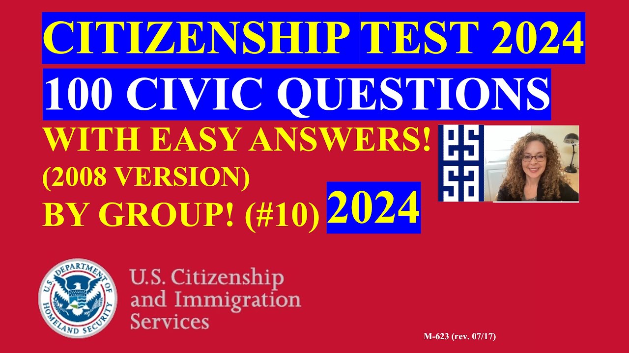 2024 Random 100 Civics Questions and Answers by Group: US Citizenship ...