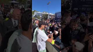 ✍️ Carlos Alcaraz Signs Autographs in Barcelona | Fan Love ❤️🎾 #tennis #shorts